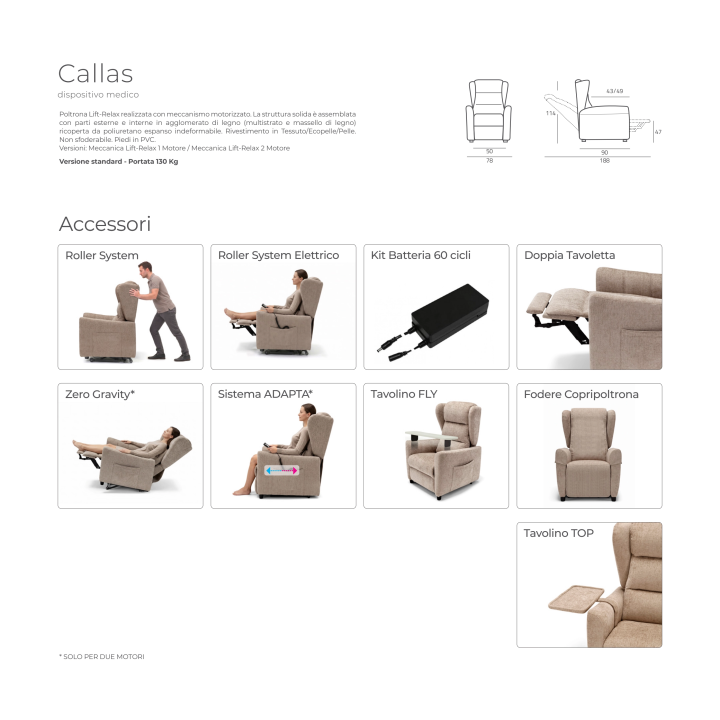 POLTRONA RELAX E ELEVATÓRIA CALLAS