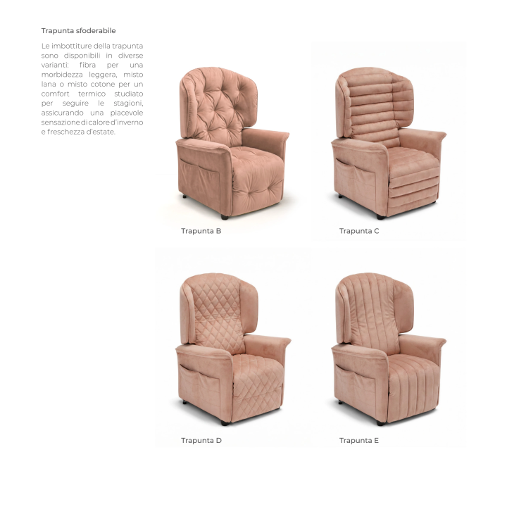 Poltrona Cottage — variantes do acolchoado