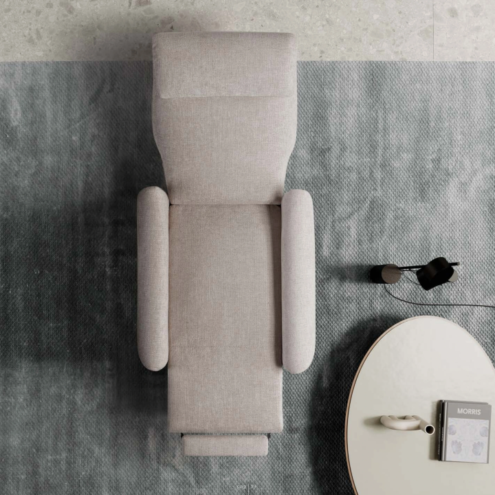 POLTRONA GRACE VER. 2 MOT. DOPP. TAV. RIV - FABRIC SUNSET LIGHT GREY